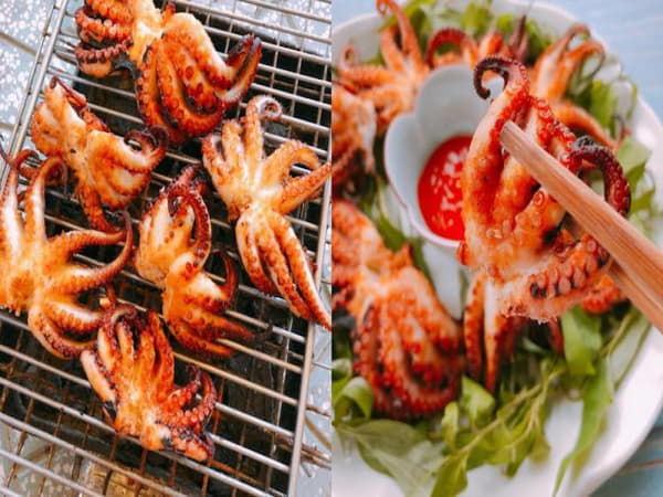 Bạch tuộc nướng ăn kèm với gì ngon